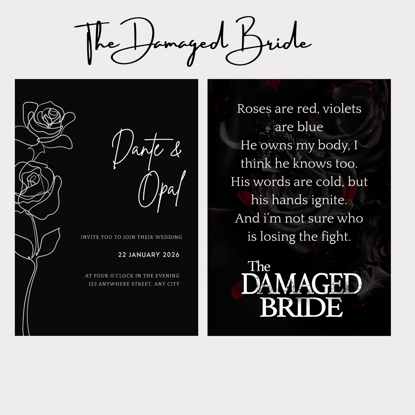 The Shadow Brides Series Wedding Invitations